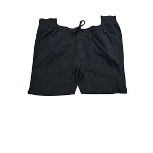 George Men's Black Drawstring Pajama Jogger Pants